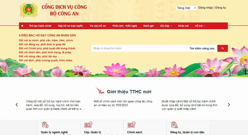 Truy cập Cổng Dịch vụ công